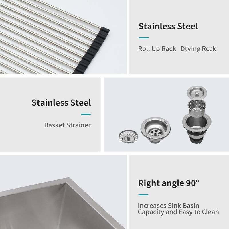 Undermount Double Bowl(60/40) Kitchen Sink - 16 Gauge with Two 10" Deep Basin