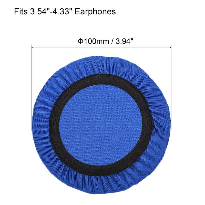 1 Pair Blue Fabric Headphone Covers, Fits 3.54"-4.33" Earphones - Blue