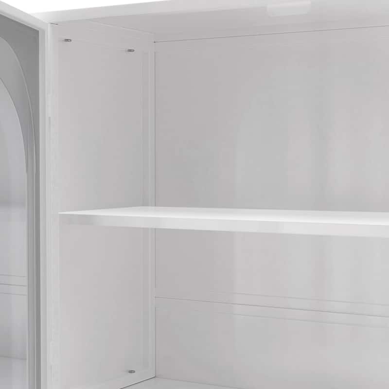 47.25" 4-door Glass Wall-mounted Cabinet Storage,