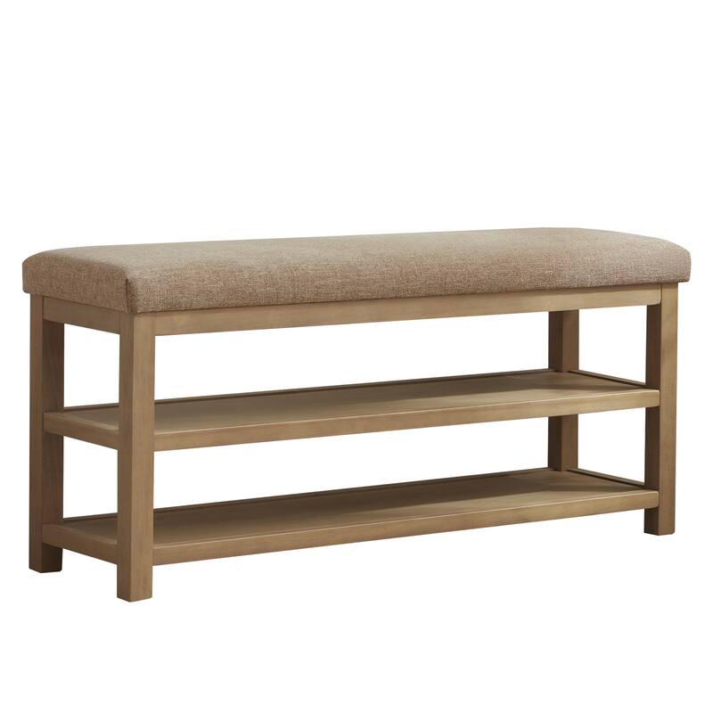 HUIMO Multi-Functional Modern Entryway Double Layer Shoe Bench 39 inch