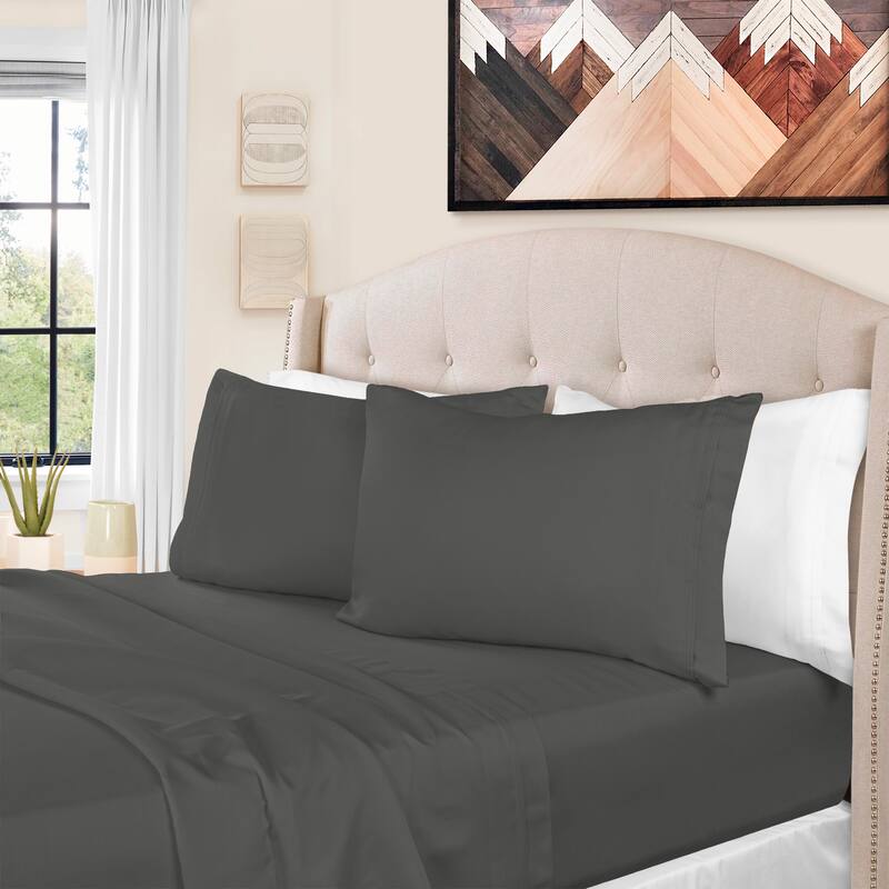 Superior Egyptian Cotton 1500 Thread Count Bed Sheet Set - King - Grey