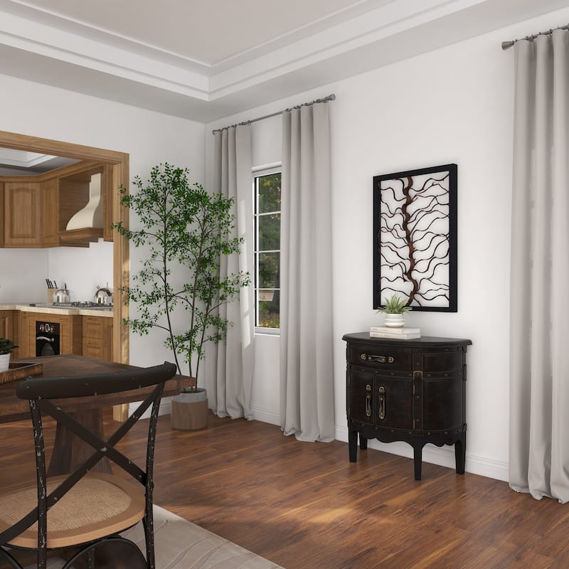 Teak Wood Tree Branch Wall Decor with Black Frame - Brown - Roche River Decor