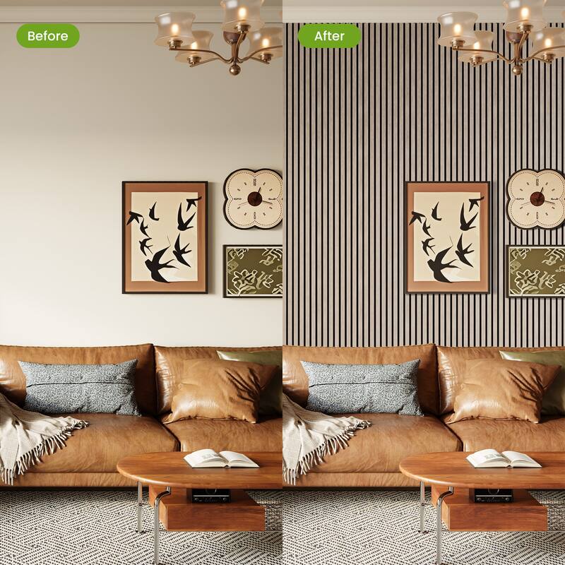 2Pcs Wood Slat Acoustic Wall Panels