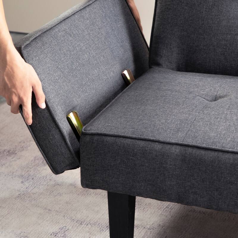 Futon Sofa Bed Convertible Couch Bed with Armrests , Folding Recliner