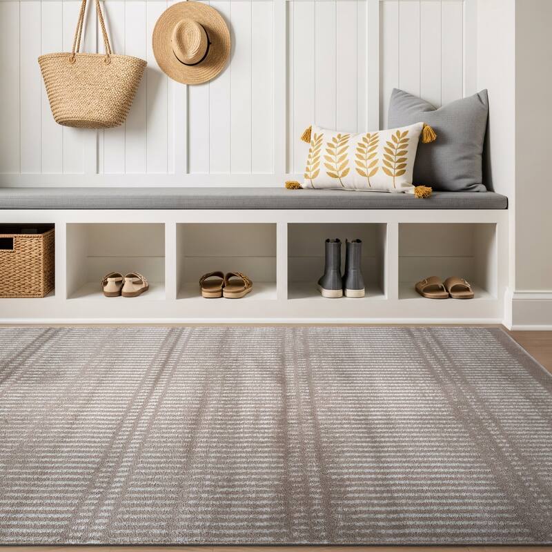 Contemporary Minimalistic Stripe LInes Area Rug