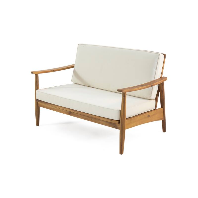 Outdoor Wood Frame Conversation Sofa Set of 2