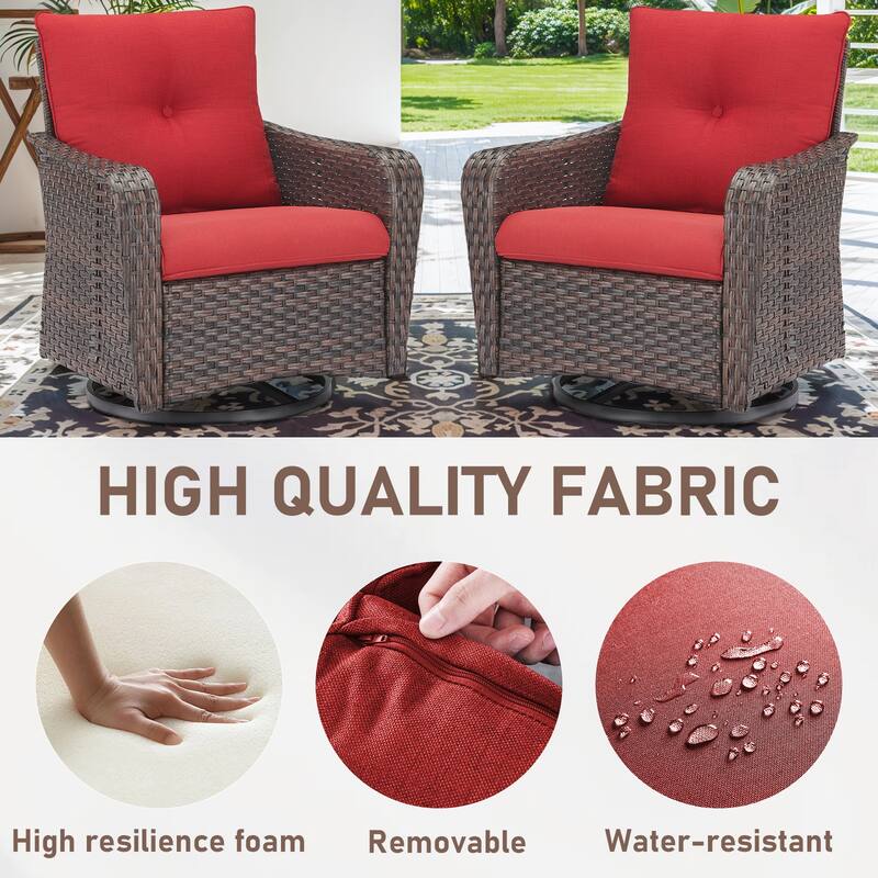 Patio Chair Wicker Swivel Rocker Outdoor Glider Chairs