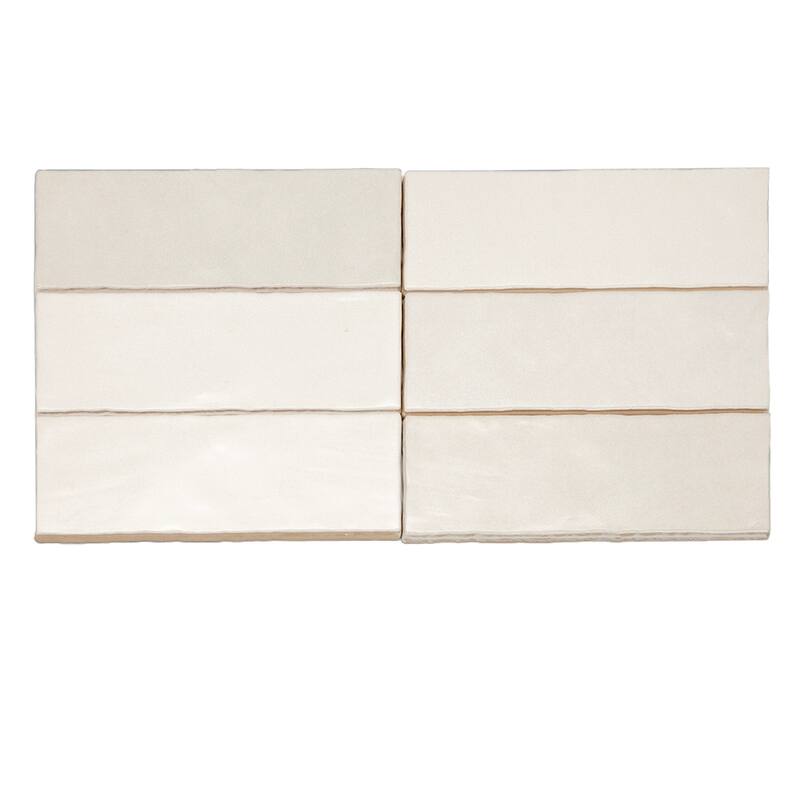 The Tile Life Zellige 2.5x8 Blanco Glossy Ceramic Subway Wall Tile