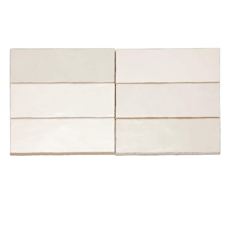 Zellige 2.5x8 Blanco Glossy Ceramic Subway Tile - Wall & Backsplash