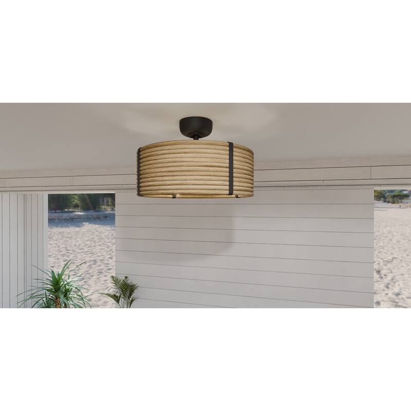 Lachlan 4-Light Matte Black Fan Light