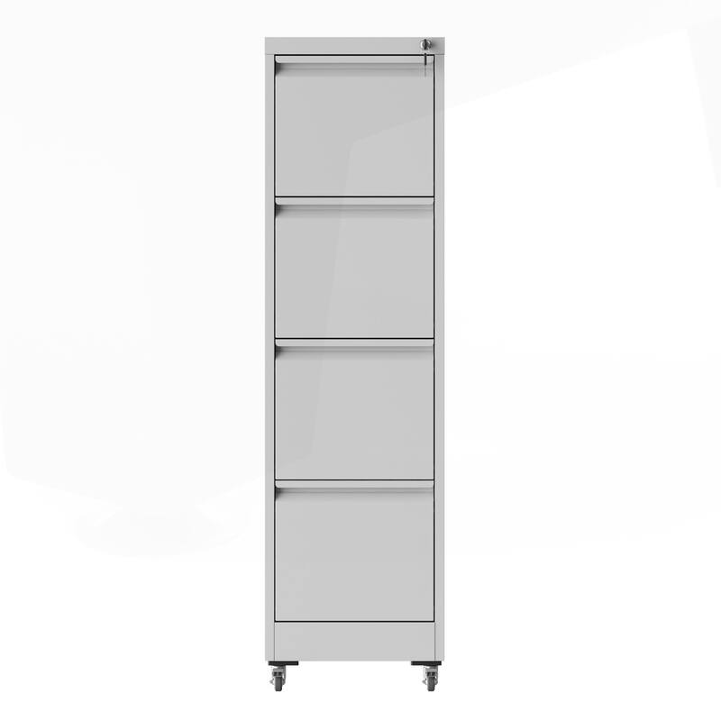 Versatile Locking Metal File Cabinet with Wheels for Home and Office Use