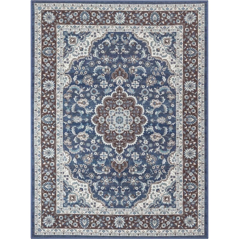 Well Woven Kings Court Gene Traditional Medallion Persian Washable Rug