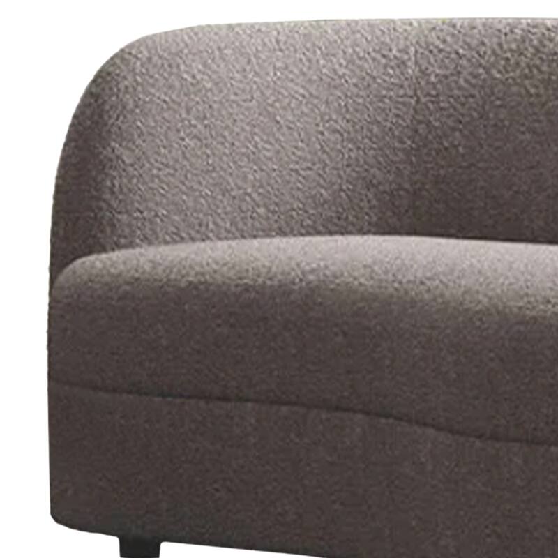 Srey 2pc Sofa and Loveseat Set, Gray Boucle, Curved Kidney Shape