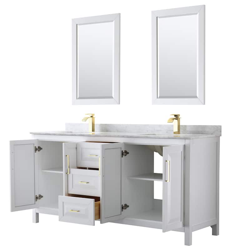 Wyndham Collection Daria 72" Free Standing Double Vanity Set with MDF