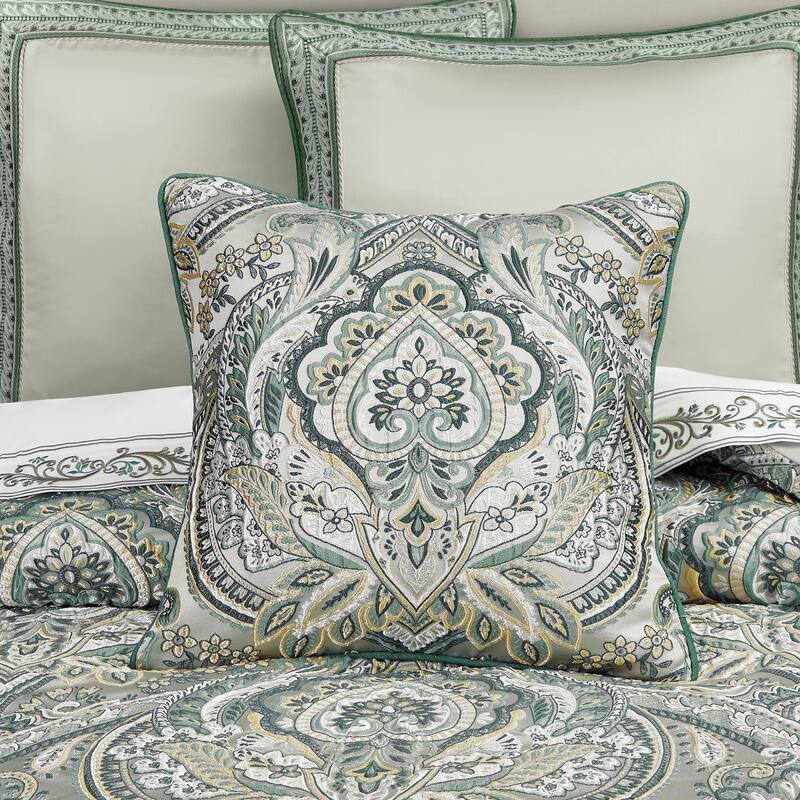 J. Queen New York Nico 20" Square Decorative Throw Pillow - Accent - Polyester - Spa
