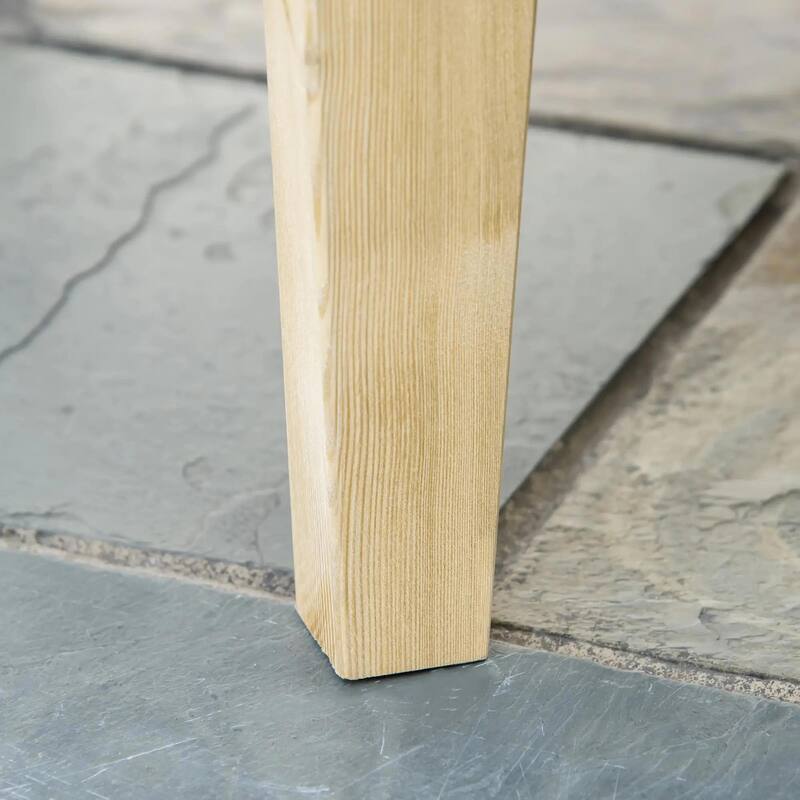 Wood Chaise Lounge, Outdoor Recliner, 4-Pos Adjustable with Cushioned