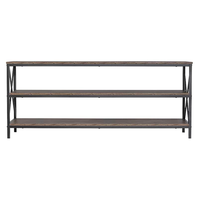 3-Tier TV Stand for TVs up to 60" with Open Storage Shelves