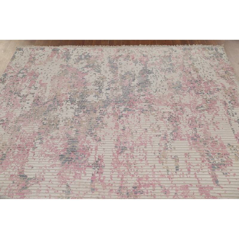 Abstract Area Rug Handmade Modern Wool Carpet - 6'6"x 9'8"