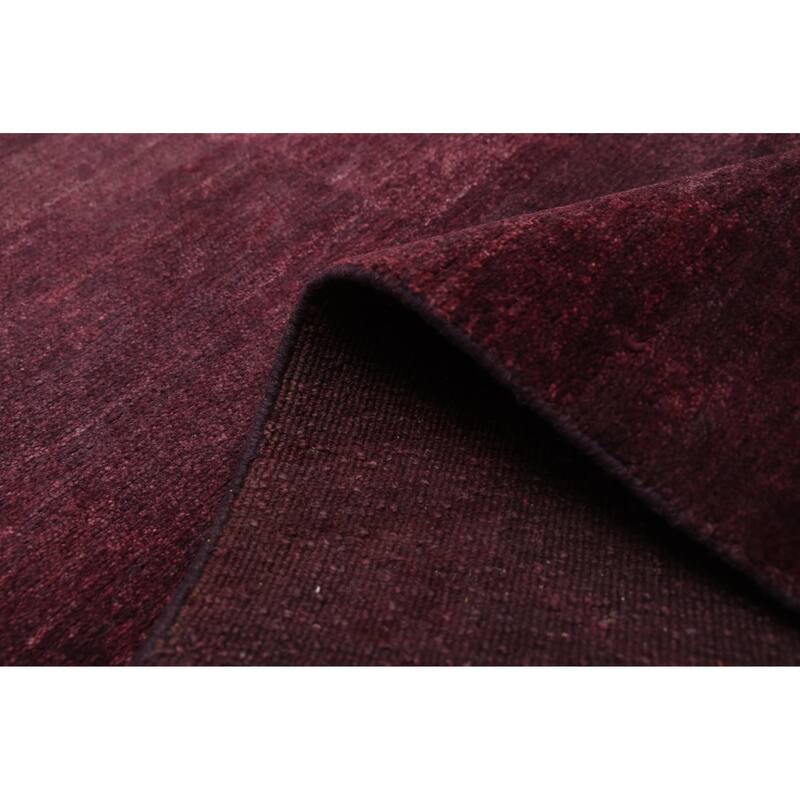 ECARPETGALLERY Hand-knotted Color Transition Dark Burgundy Wool Rug - 5'7 x 7'9