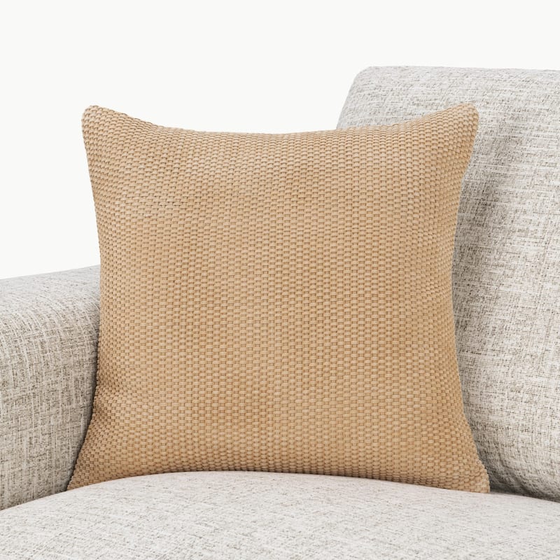 Villa by Classic Home Bassinet 18" Genuine Suede Leather Throw Pillow - Ivory