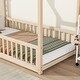 preview thumbnail 6 of 13, Natural Twin House Bed With Guardrails and Slats