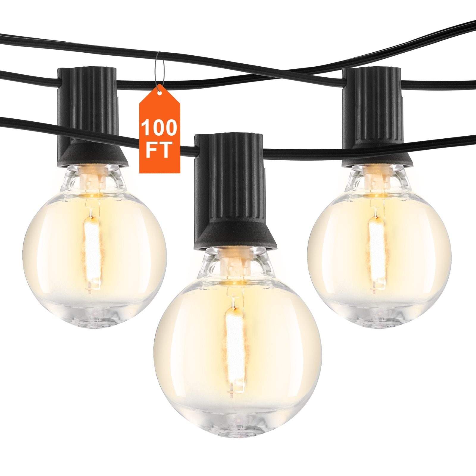 100 Feet LED Outdoor Shatterproof Bulbs String Lights Ideal Choice for Festive or Any Event Decorations - 100 FT