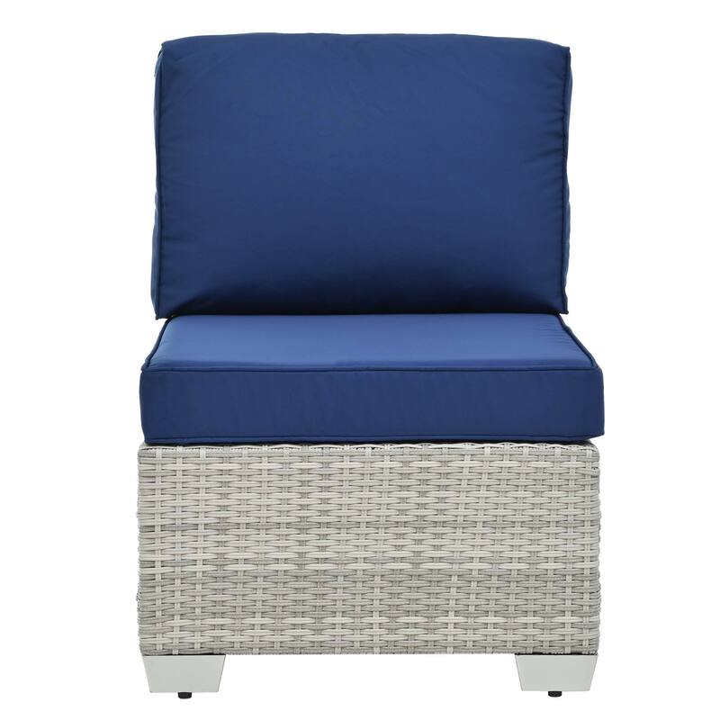 10 Piece PE Rattan Patio Furniture Set Outdoor Patio Furniture Set With Cushions & Tempered Glass Coffee Table