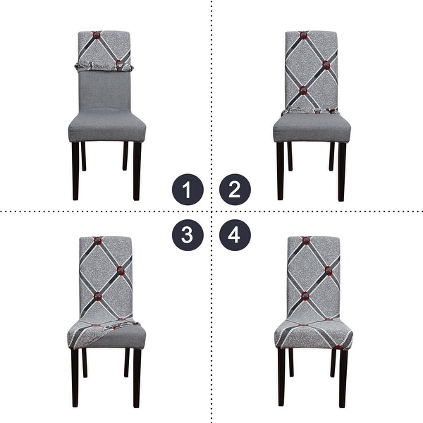 Stretch Washable Short Dining Room Chair Protector Cover Multi