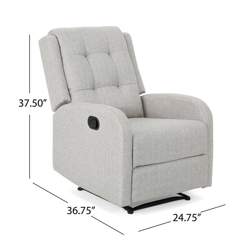 Tufted Upholstered Recliner Chair, 24.75" Manual Recliner Sofa Chair with Retractable Footrest Home Theater Lounge Chair