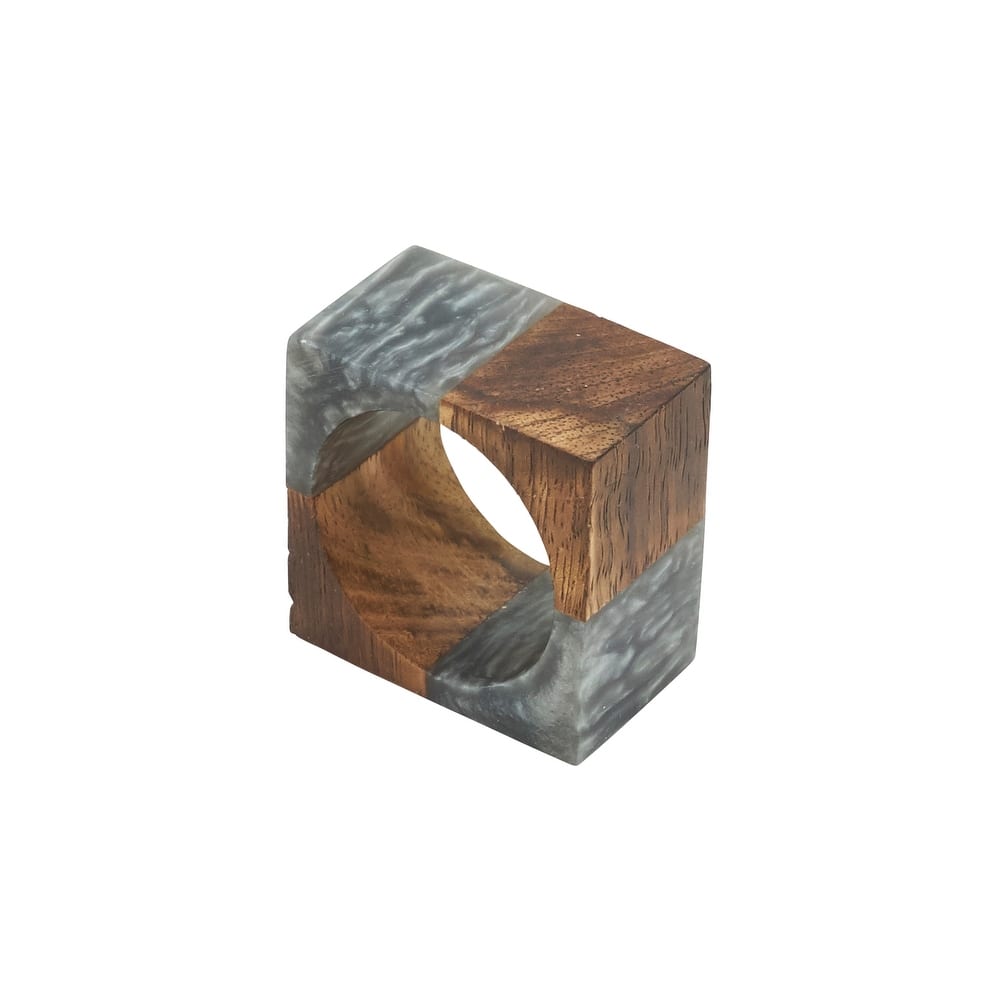 Wooden Fusion Resin Napkin Ring (Set of 4)
