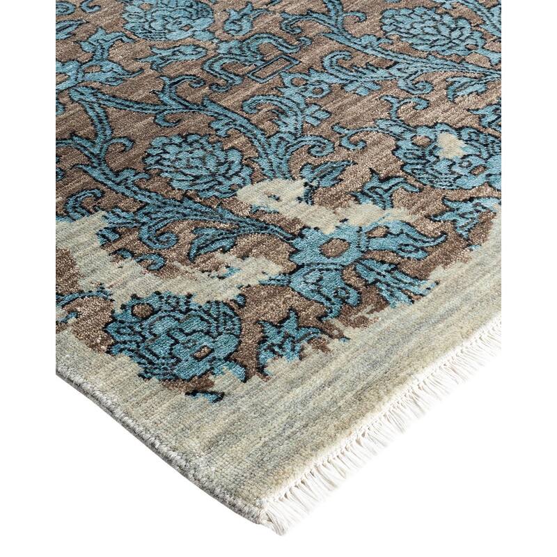 Ikat One-of-a-Kind Hand-Knotted Area Rug - Beige, 9' 2" x 12' 2" - 9' 2" x 12' 2"