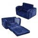 preview thumbnail 1 of 0, Foam Flannel Foldable Kids Sofa with Washable Cover - 40.94” L x 22.83” W x 12.60” H Blue