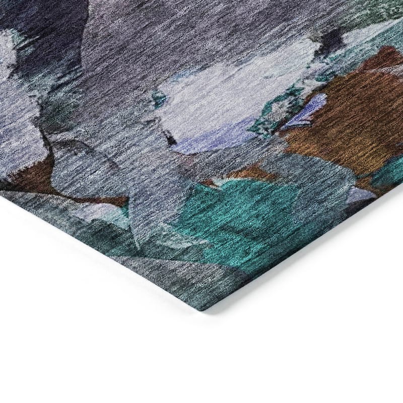 Machine Washable Indoor/ Outdoor Modern Chantille Rug