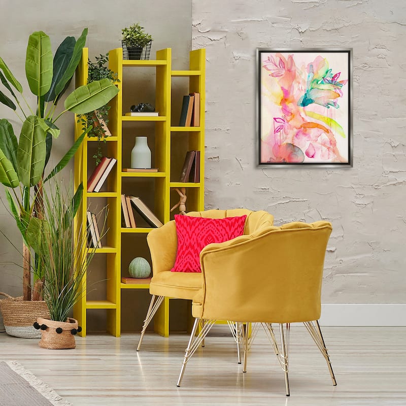 Stupell Watercolor Island Florals Framed Floater Canvas Wall Art Design By Gemma Bardot