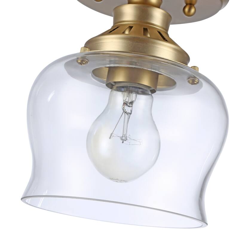 Wry Lighting Daphne 1-light Semi-Flush Mount in Brushed Champagne Brass - Brushed Champagne Bronze - 1-Light Semi-flush