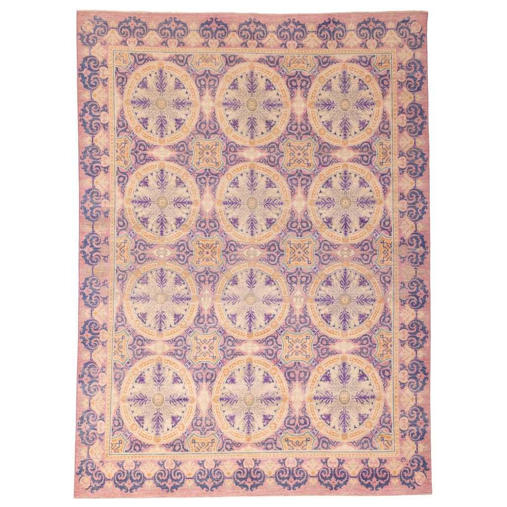 ECARPETGALLERY Hand-knotted Signature Collection Violet Wool Rug - 9'0 x 12'2
