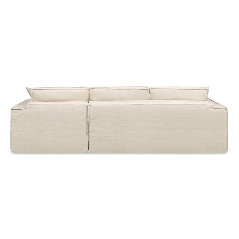 Brenley 110.5" Sofa-in-a-Box Chenille Upholstered Frameless 2-Piece Sectional Sofa