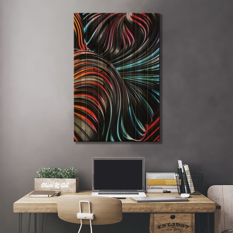 With Love Print On Wood by Danny Ivan - Multi-Color