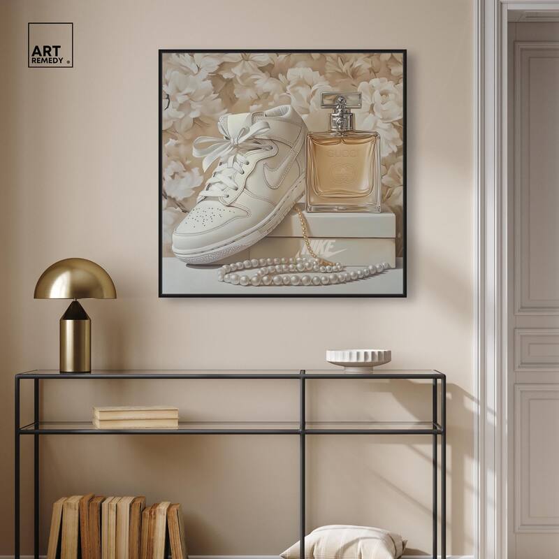 White Sneakers and Pearls Canvas by Art Remedy