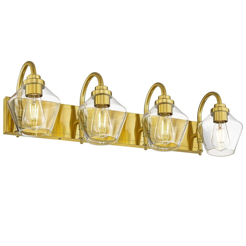 Modern 3/4-Light Bathroom Vanity Light in Black/Gold Finish - 4-light - Gold