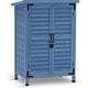 preview thumbnail 19 of 48, MCombo Small Outdoor Storage Cabinet Shed with Double Doors (24.6" x 18.3" x 38.2"), Wooden 0985 Blue