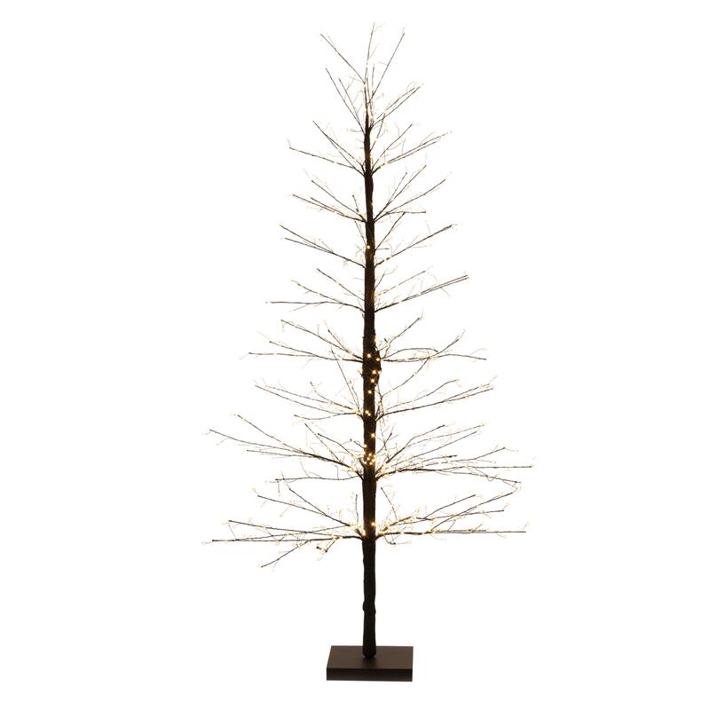 Lighted LED Twig Tree with Paper Wrap for Holiday Home Decor - 6.35 - Black
