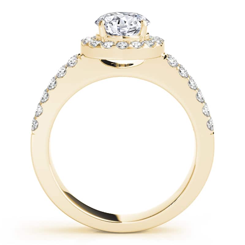 Auriya 14k Yellow Gold Lab Grown Round Diamond Halo Engagement Ring 0.50 to 5.00 ct. tw. (F-G VS)