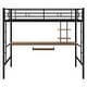 preview thumbnail 13 of 11, Artsy Twin Loft Bed with Desk and Shelf, Space Saving Design, Black