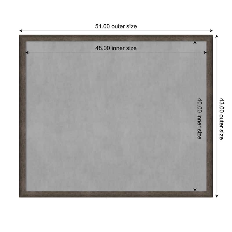 Amanti Art Dappled Light Bronze Narrow Framed Magnetic Board - Board Size 48x40