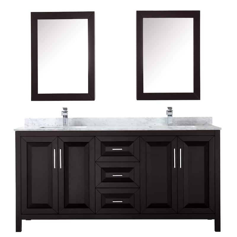 Daria 72-inch Double Vanity, Marble Top, Medicine Cabinets