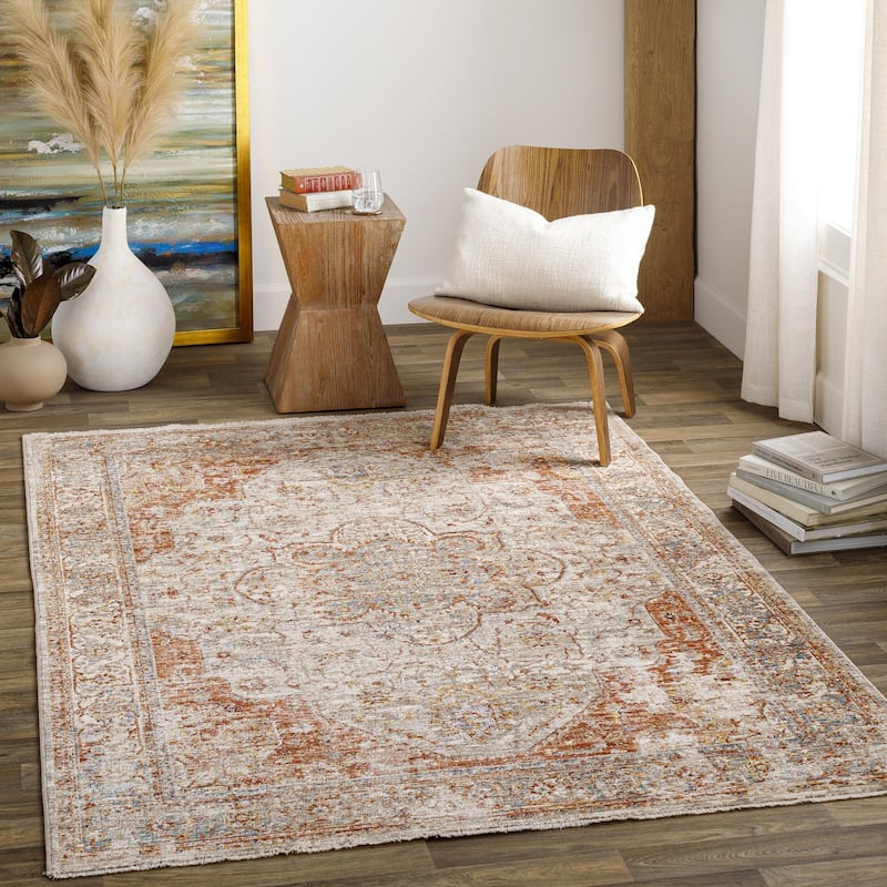 Dorothy Updated Traditional Area Rug - Beige/Rust - 6' 7" x 9' 6"