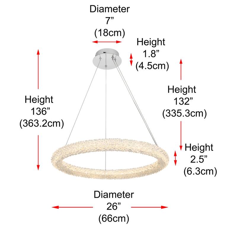 Indigo Home 26 inch Adjustable LED Chandelier