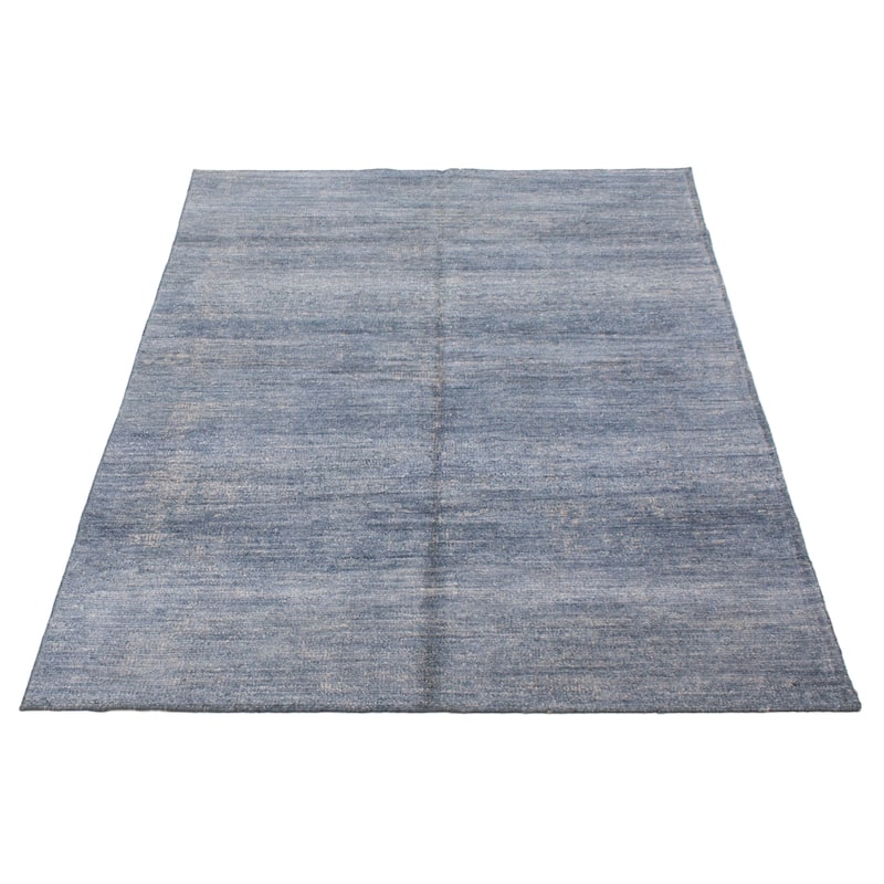 ECARPETGALLERY Hand-knotted Loreto Blue Silk Rug - 5'11 x 8'10