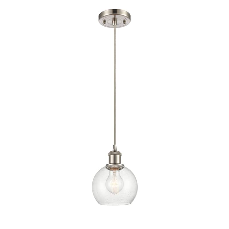 Innovations Lighting Ballston Athens 1 Light 6" Cord Hung Mini Pendant - Seedy/Brushed Satin Nickel